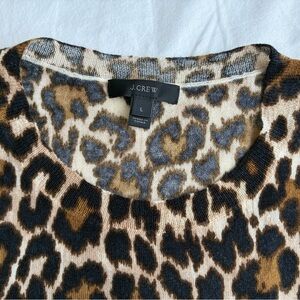 J.Crew Merino Wool Shell in Leopard Print, Size Large
